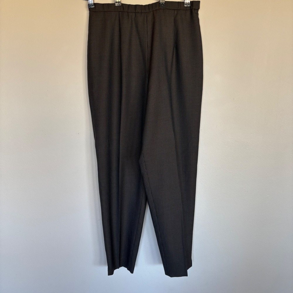 Pendleton 100% Virgin Wool Trousers Houndstooth High Waist Pleated USA Vintage